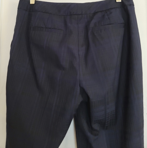 Reiss Navy Blue Plaid Margot Tapered Leg  Stretch Ankle Pants Size 8 - Picture 12 of 16